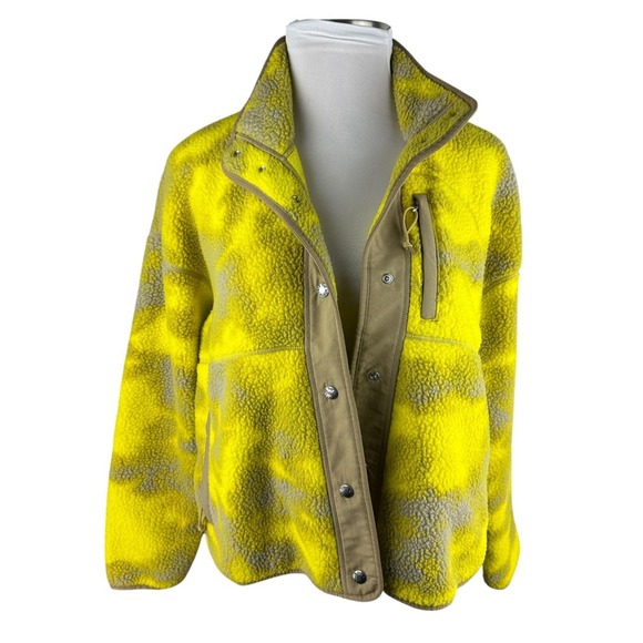 The North Face Cragmont Printed Fleece Jacket Snap Yellow Tan Women's Size XL - Picture 11 of 15